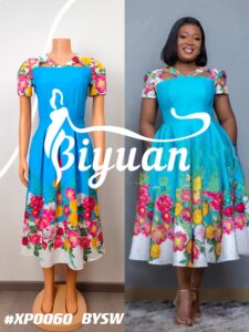 Floweral Free Dress for African Ladies #XP0060