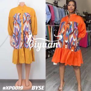 Shirt Dress for African Women Free Gown #XP0019 x