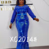 Royal blue dress for African Women #XC2014