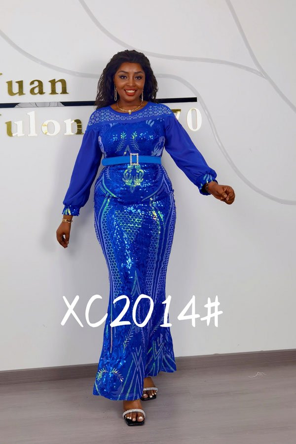 Royal blue dress for African Women #XC2014