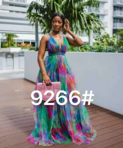 African Printing Dress Slip Sexy Casual Maxi Dress #9266 1