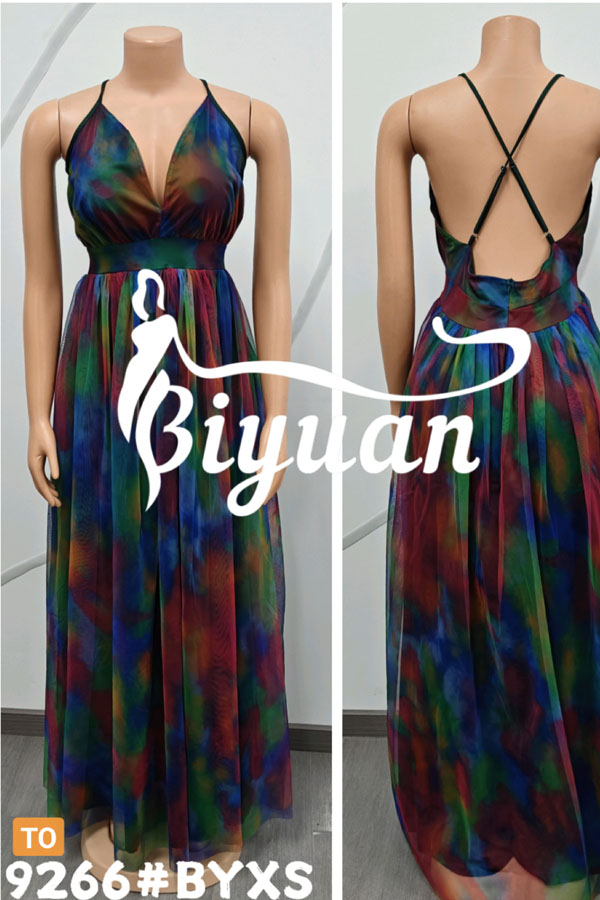 African Printing Dress Slip Sexy Casual Maxi Dress #9266 x