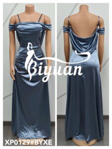 Elegant Shoulder off Slip Prom Dress Party Dress Satin Dress #XP0129