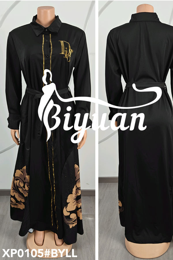 Long Sleeve Long Gown for African Women #XP0105