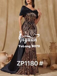 Elegant Shoulder Off Sequin Prom Dress for African Women #ZP1180